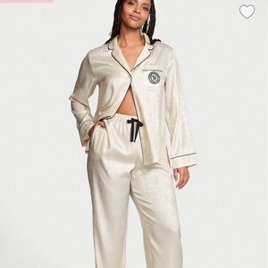 NWT Victoria's Secret Cream Satin Pajama Set